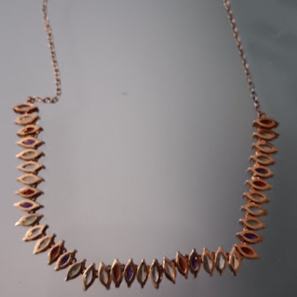$400 KOHL'S 18K GP Marquise Shaped Vibrant Multi Genuine Gemstone Necklace**NEW! - Picture 8 of 9